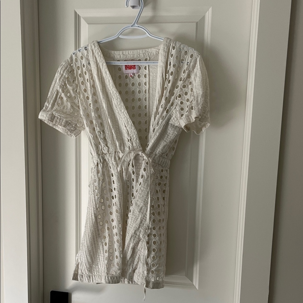 SOLID & STRIPED White Eyelet Coverup